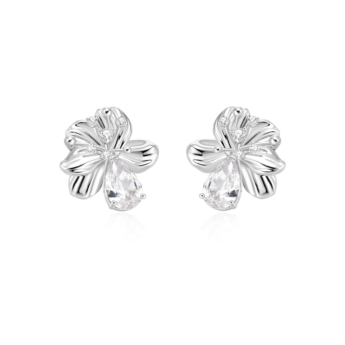 Luxury High-end Diamond-studded Earrings, New Flower Earrings for Women, Designer Jewelry Accessories