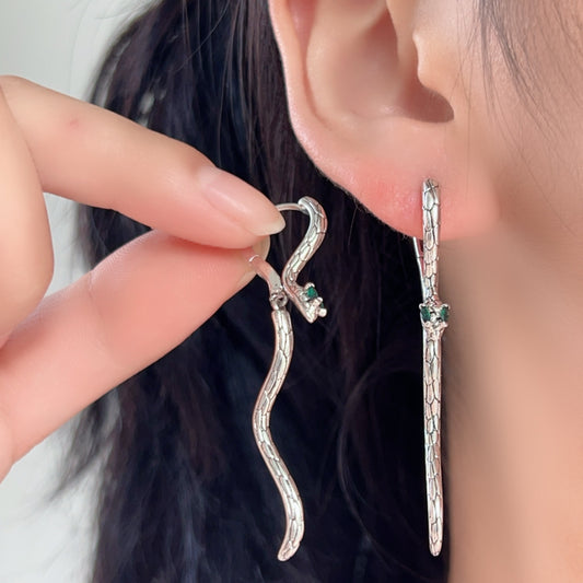 New Design Snake-shaped Earrings Fashionable Personality High-end Earrings Trendy Design Ear Buckles