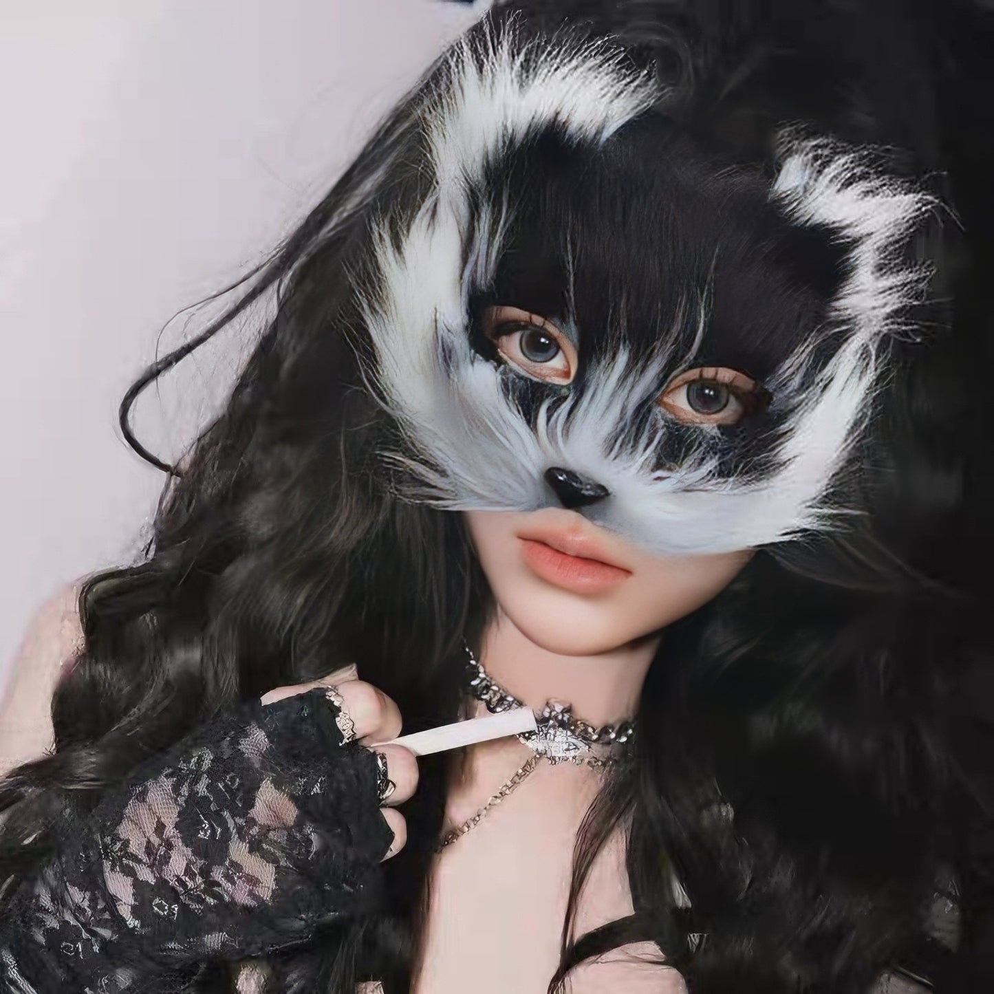 New Fox Animal Mask Female Dance Cos Cat Face Mask Party Dress Up Half Face