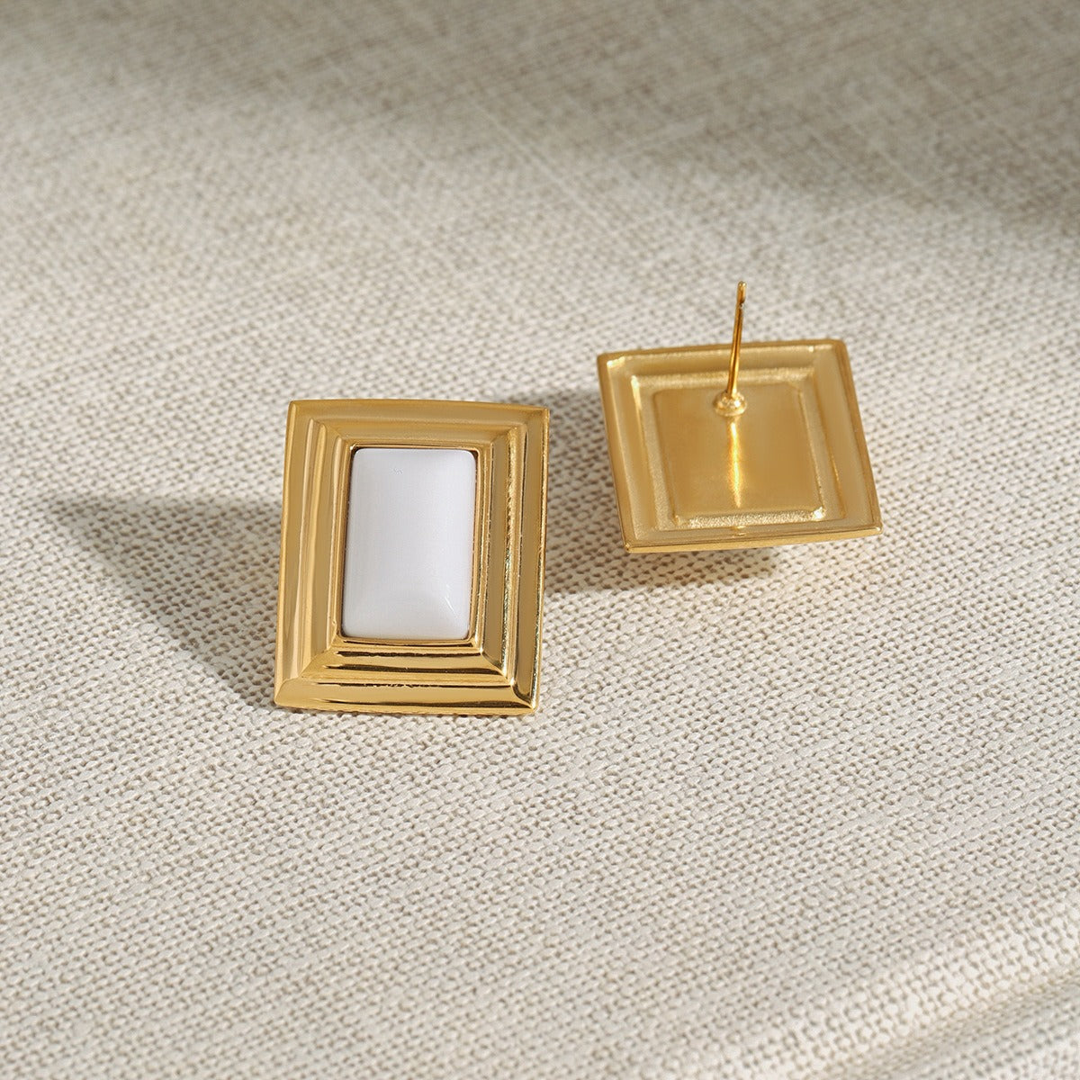 Fashionable and Simple Square Earrings, Geometric High-end Jewelry Accessories, Luxury Female High-end Earrings