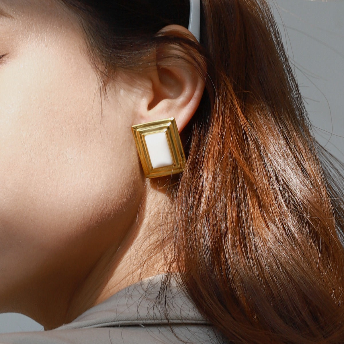 Fashionable and Simple Square Earrings, Geometric High-end Jewelry Accessories, Luxury Female High-end Earrings