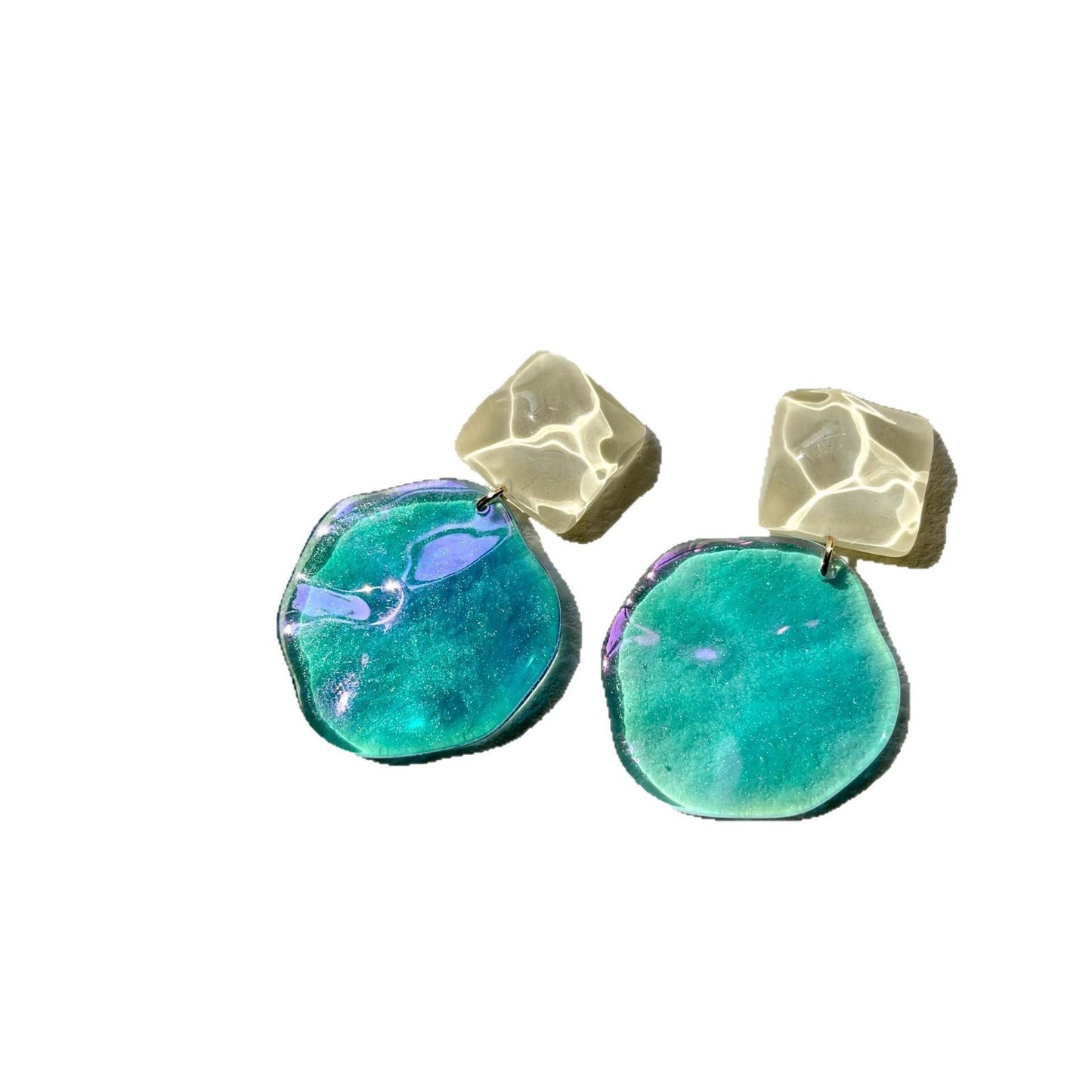 Simple Irregular Earrings, Fashionable and Versatile Earrings High-end Resin Accessories