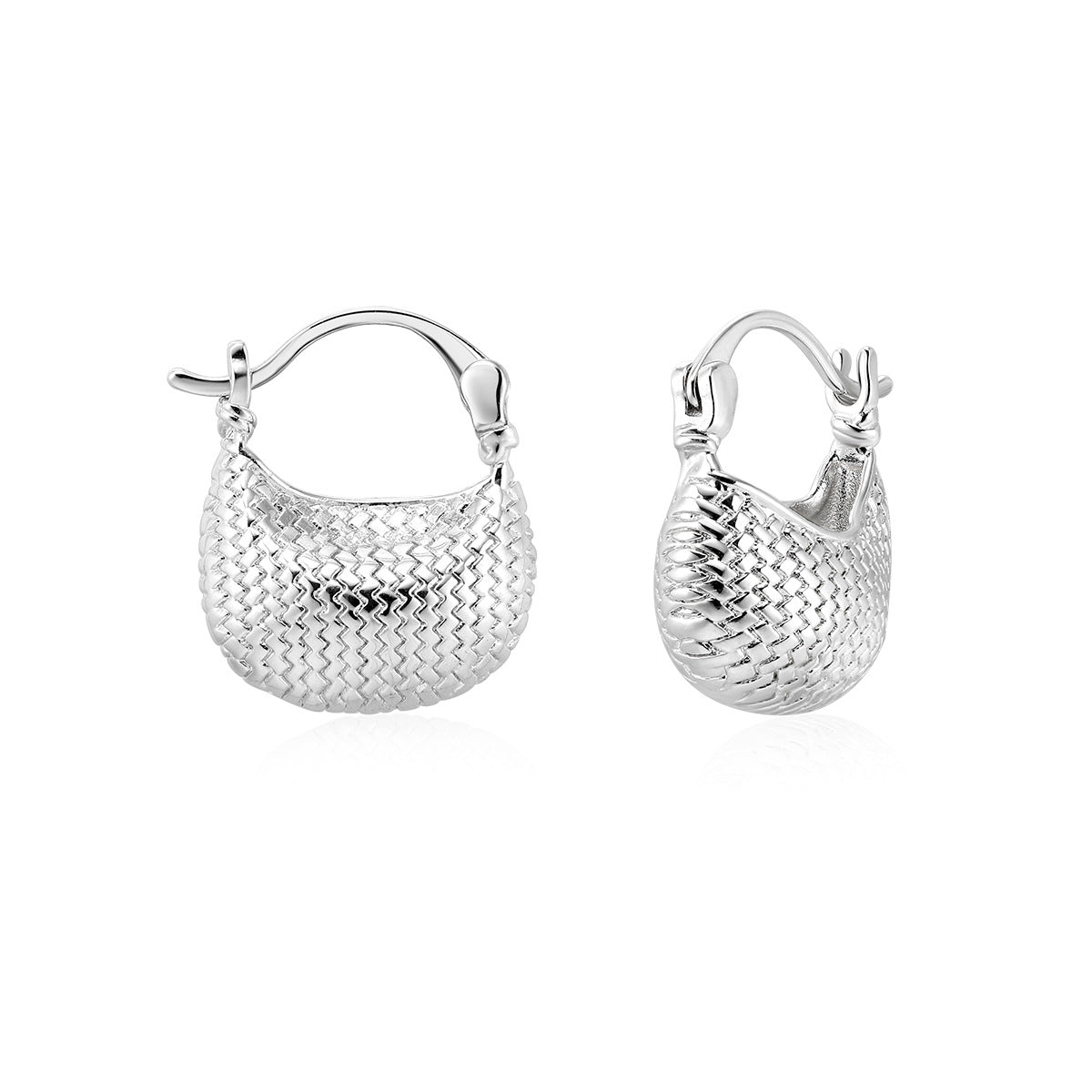 Braided Small Bag Three-dimensional Earrings for Women, Luxurious and High-end Temperament, Suitable for Summer Earrings, Unique Design Earrings