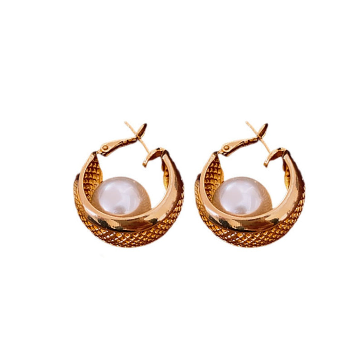 High-end Earrings Classic Women's Jewelry Accessories 18k Real Gold Plated Silver Needle Pearl Earrings Earrings