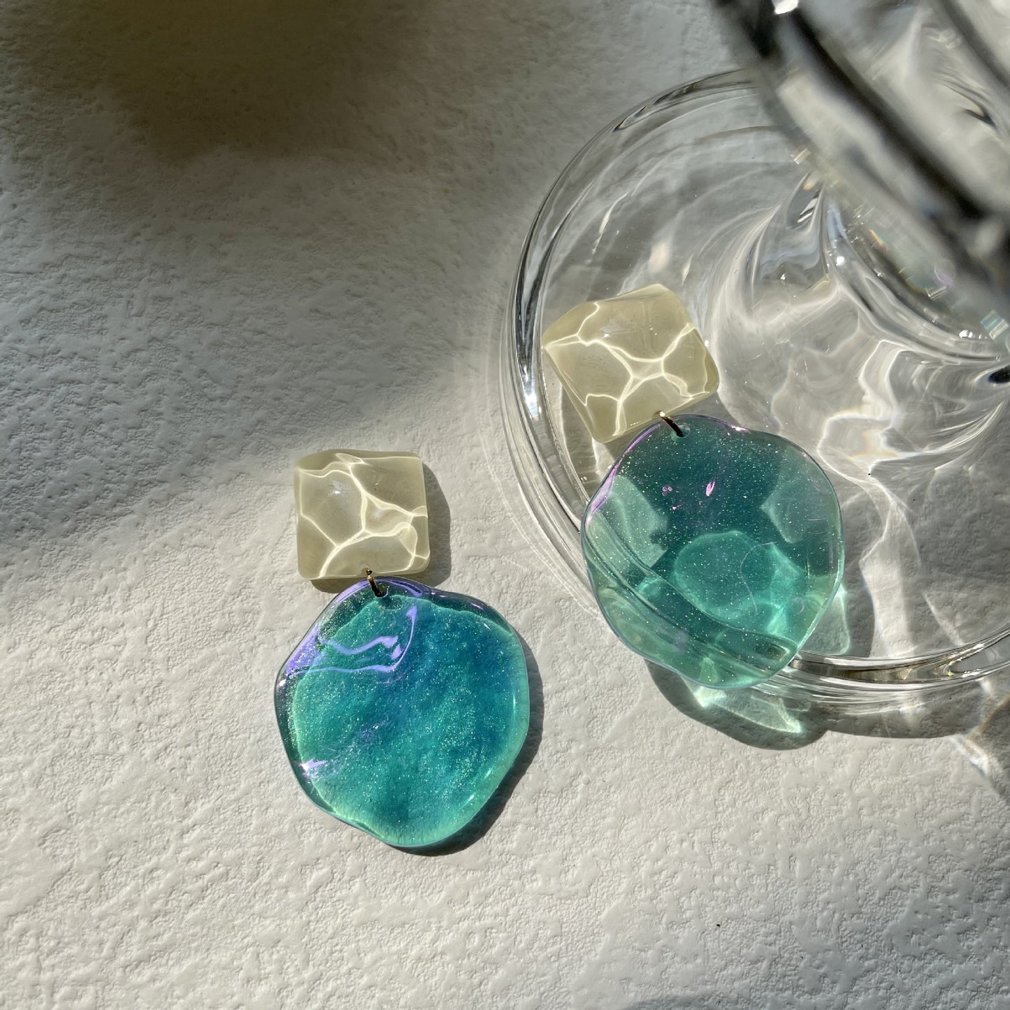 Simple Irregular Earrings, Fashionable and Versatile Earrings High-end Resin Accessories