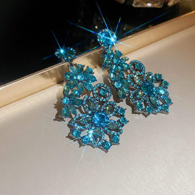 Fashion Blue Flower Earrings Party Jewelry Accessories Luxury Earrings