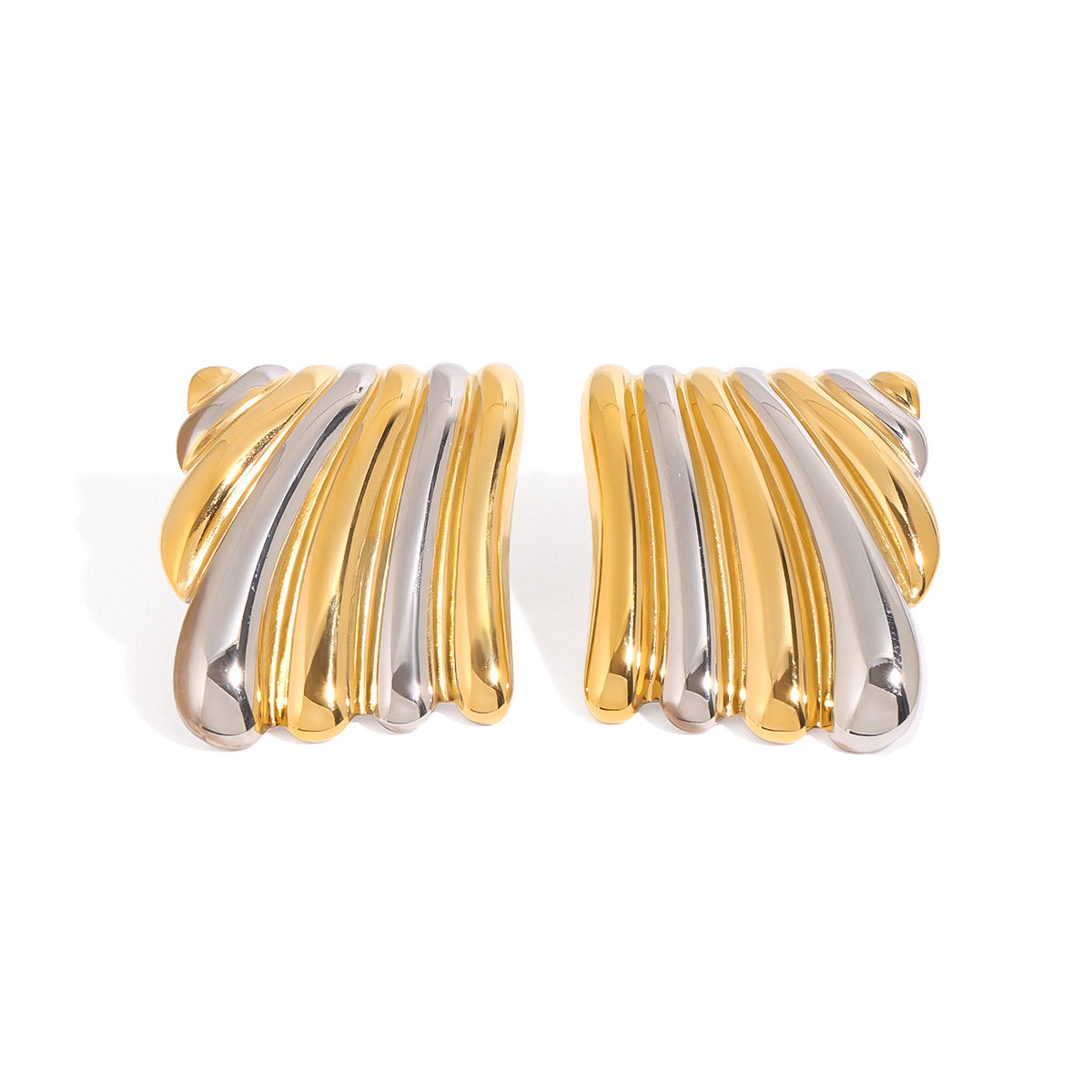 Simple and Fashionable Earrings, Gold and Silver Color Matching Earrings, High-end Fashion Earrings